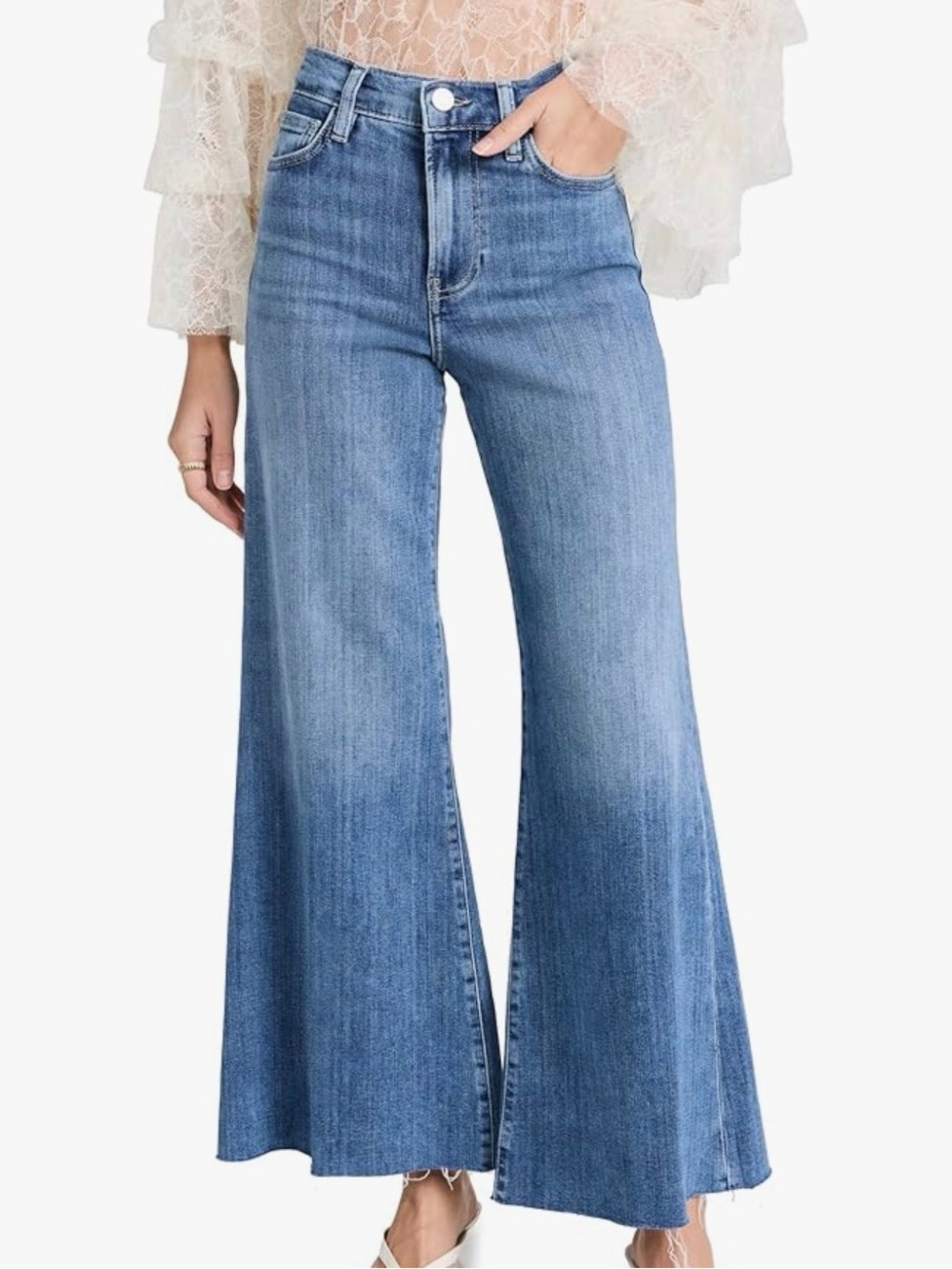 EUC Frame Denim Wide Leg High-Rise Blue Jeans